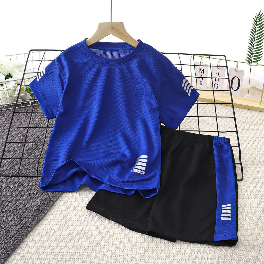 Conjunto de camiseta y pantalones cortos para niños, cómodo, hipoalergénico y transpirable, adecuado para deportes y uso diario