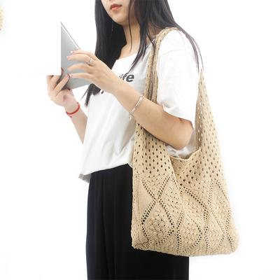 Simple Retro Hollow Knit Bag Hand Bill Shoulder Bag Single Shoulder Bag Big Bag