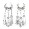 Ethnic Style Tassel Hair Clip Women Alloy Duckbill Hairpin With Rhinestone Plated Chinese Hanfu Accessory