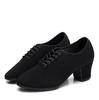 Zapatos de Baile de Salón y Latino para Mujer con Suela Blanda Negra - Tela Oxford