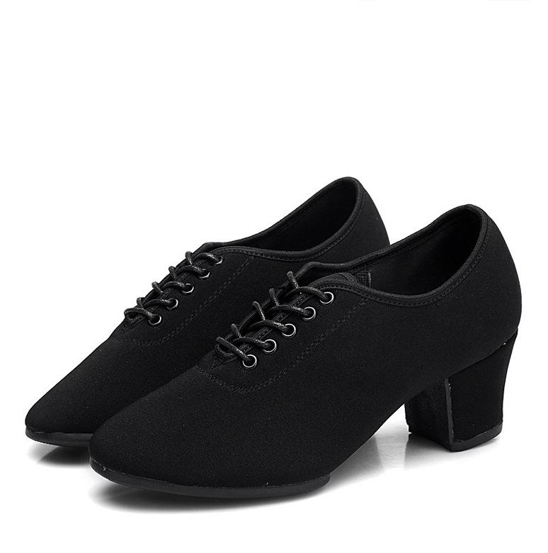 Zapatos de Baile de Salón y Latino para Mujer con Suela Blanda Negra - Tela Oxford
