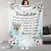 Rural Style Polyester Friendship Blanket a Gift for Girlfriends with Sincere Best Friend Wishes a Soft Flannel Shawl