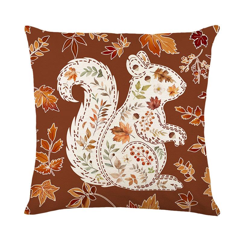 

Чехол для подушки с принтом осеннего кленового листа из льна для украшения гостиной, чехол для подушки для спальни JYM455-3 45*45cm
