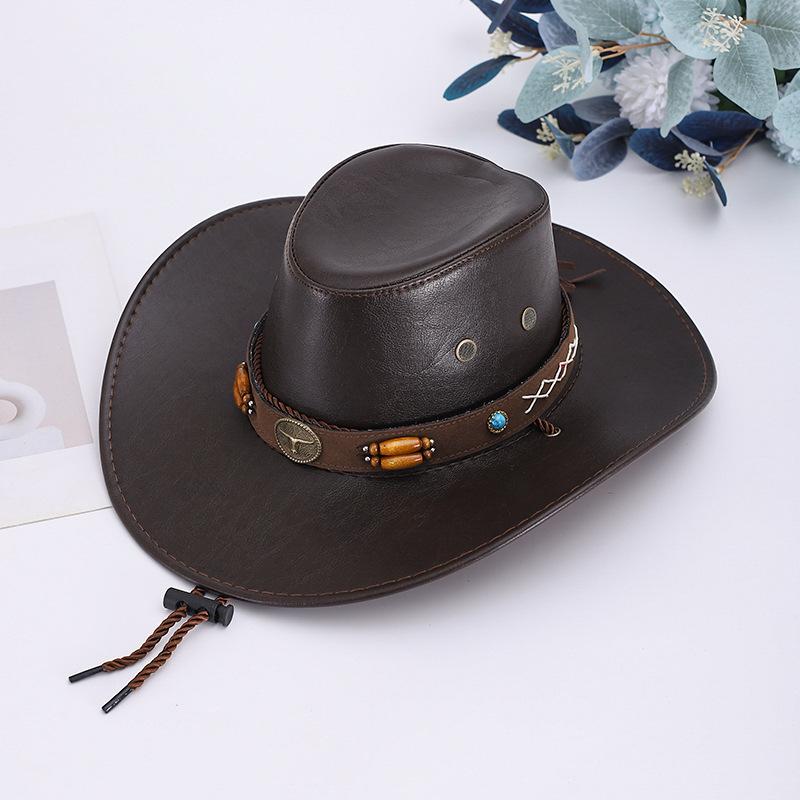New Western Cowboy Hat Male and Female Couples Hat Autumn and Winter Mongolian Jazz Hat Decorative Knight Hat