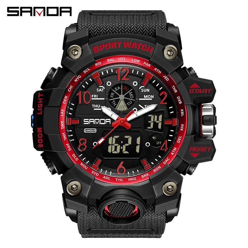 Sanda Tactical Luminous Waterproof Mountaineering Watch for Men - Multifunctional and Sporty