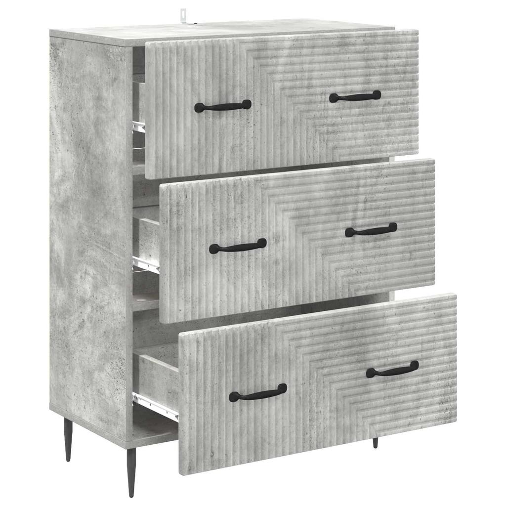 Drawer Cabinet Concrete Grey 66 x 34.5 x 89.5 cm Particleboard