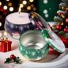 2pcs Festive Christmas Candle Jars, Mixed Colors, 2.2oz Metal Tin Boxes, for Candle Making, Decorations, Party Supplies, and Gift Jars