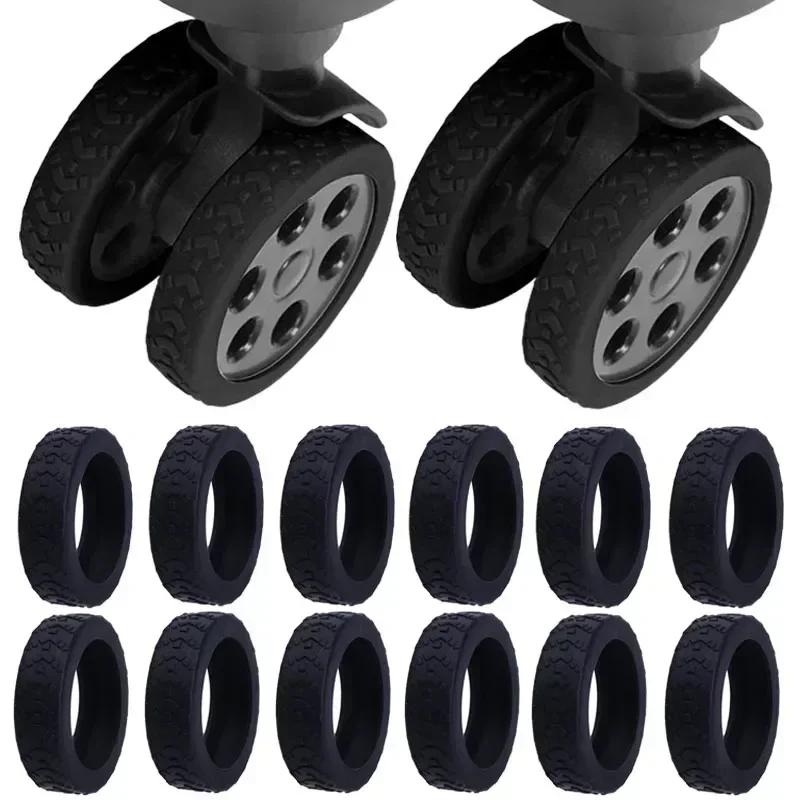 

Silicone Suitcase Wheel Protection Case with Silent Sound Travel Luggage Caster Shoes Reduce Noise Trolley Box Casters Cover 4pcs чёрный
