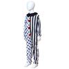Party clown role-playing costume, black and white spotted striped jumpsuit, children's adult Halloween makeup ball props