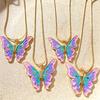 Boho Gold Cute Butterfly Pendant Necklace Female Retro Simple Imitation Pearl Clavicle Necklaces Girl Couple Jewelry Gift
