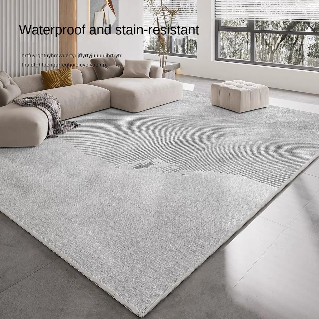 Wohnzimmer Großflächiger Kristallsamtteppich Minimalistischer grauer Schlafzimmerdekorteppich Balkon Bequemer weicher Garderobenteppich