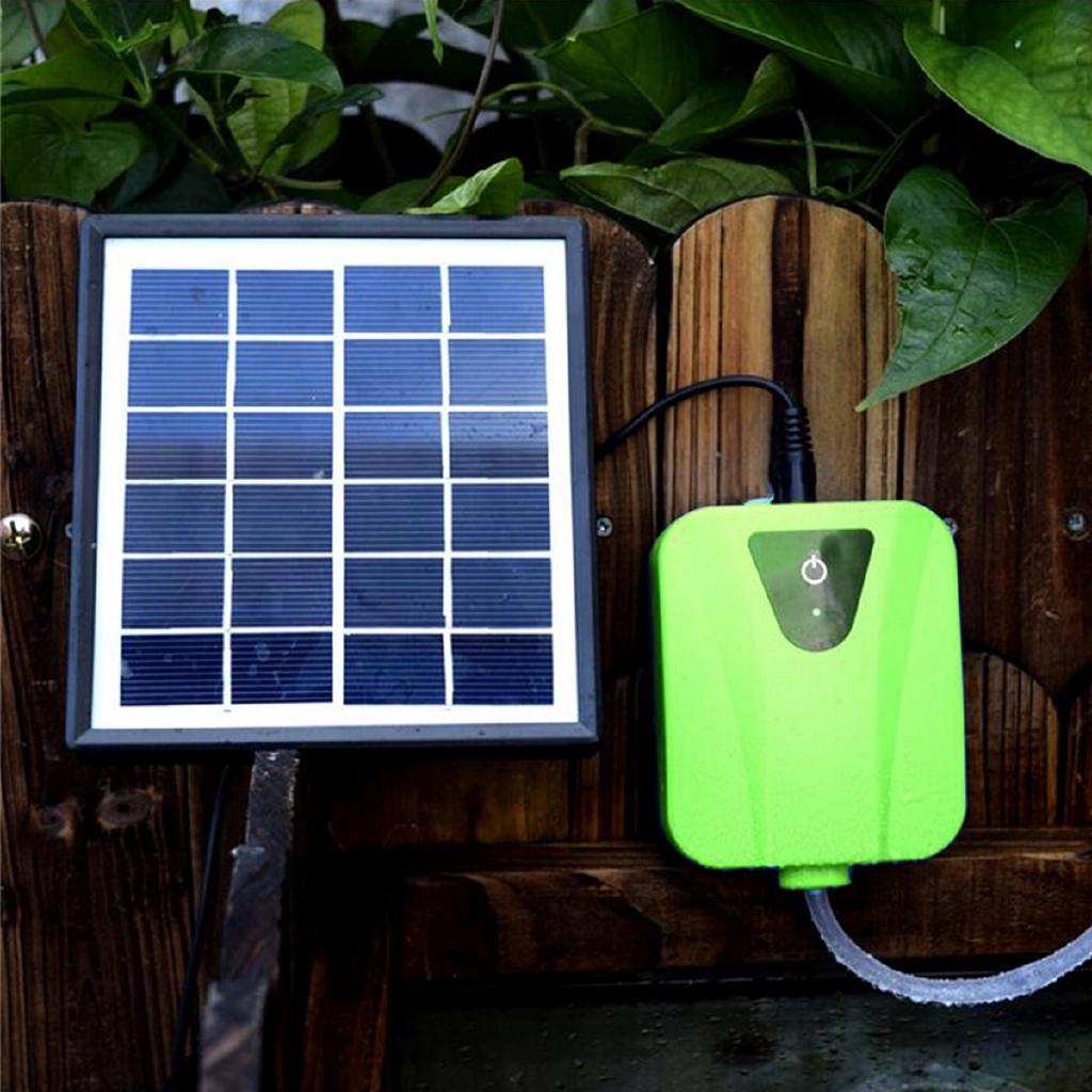 2 L / Min 3 Colors USB Solar Powered Oxygenator Water Pump Oxygen Pond Turbine Water Museum Air Pump for Plants Fish Tank Home Garden