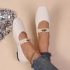Fashion Flat Bottom Single Shoes Women's Summer New Style Soft Bottom Bean Bean Shoes French Strap Low Heel Flat Shoes for Women
