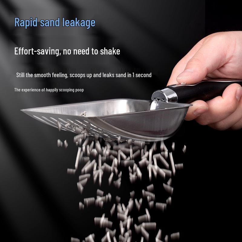 Stainless Steel Cat Litter Scoop with Deodorizing Cleaning Tool