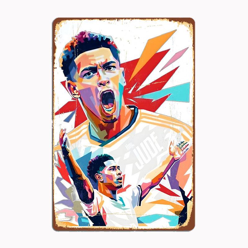 Jude Bellingham Football Sport Player Posters Metal Print Sign Poster Garage Room Cinema Living Custom Tin Vintage Home Decor