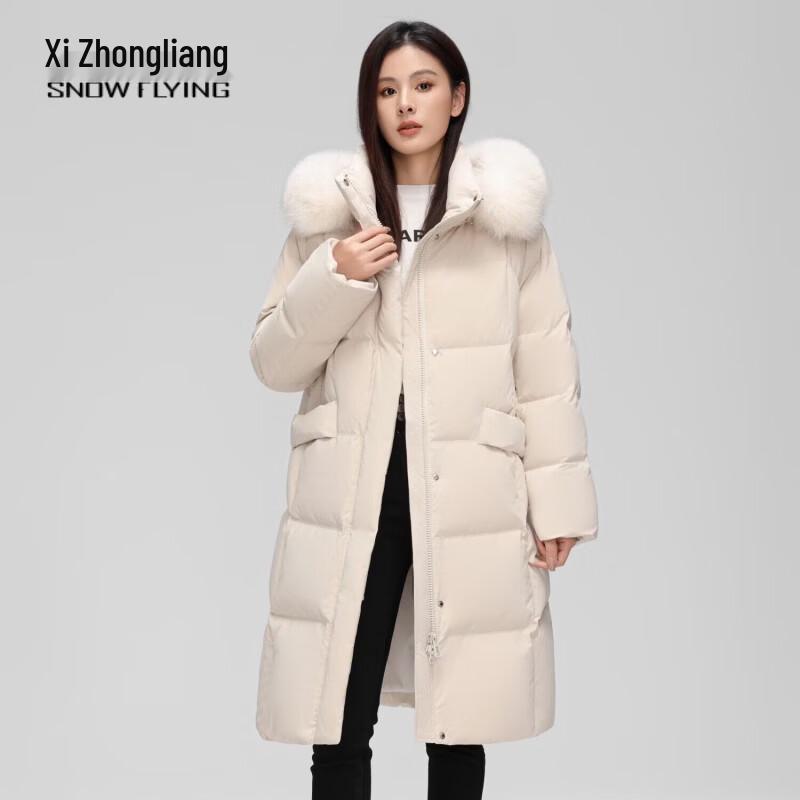 Women's Fox Fur Collar Long Down Jacket