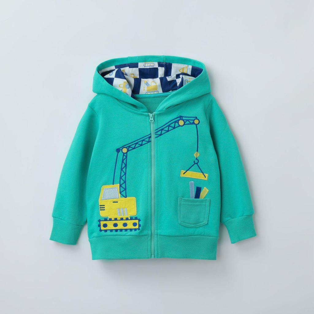 Autumn/Winter Boys' Embroidered Zipper Hoodie Jacket – European & American Style