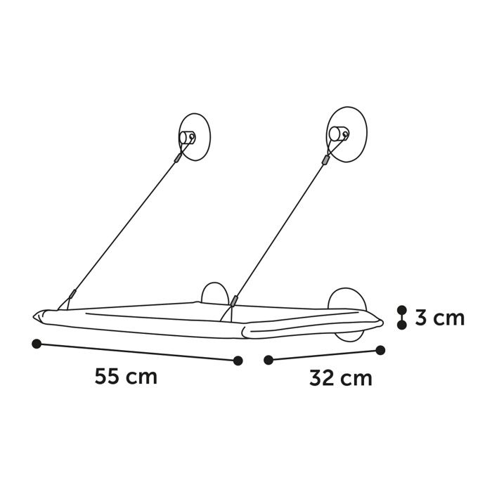 Hamac de fenêtre pour chat Chill gris en peluche