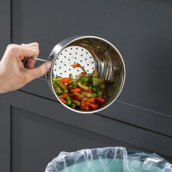 Hanging Sink Strainer Basket Stainless Steel Colander Kitchen Food Waste Strainer Corner Sink Strainer for Efficient Draining Food Residue Filtration