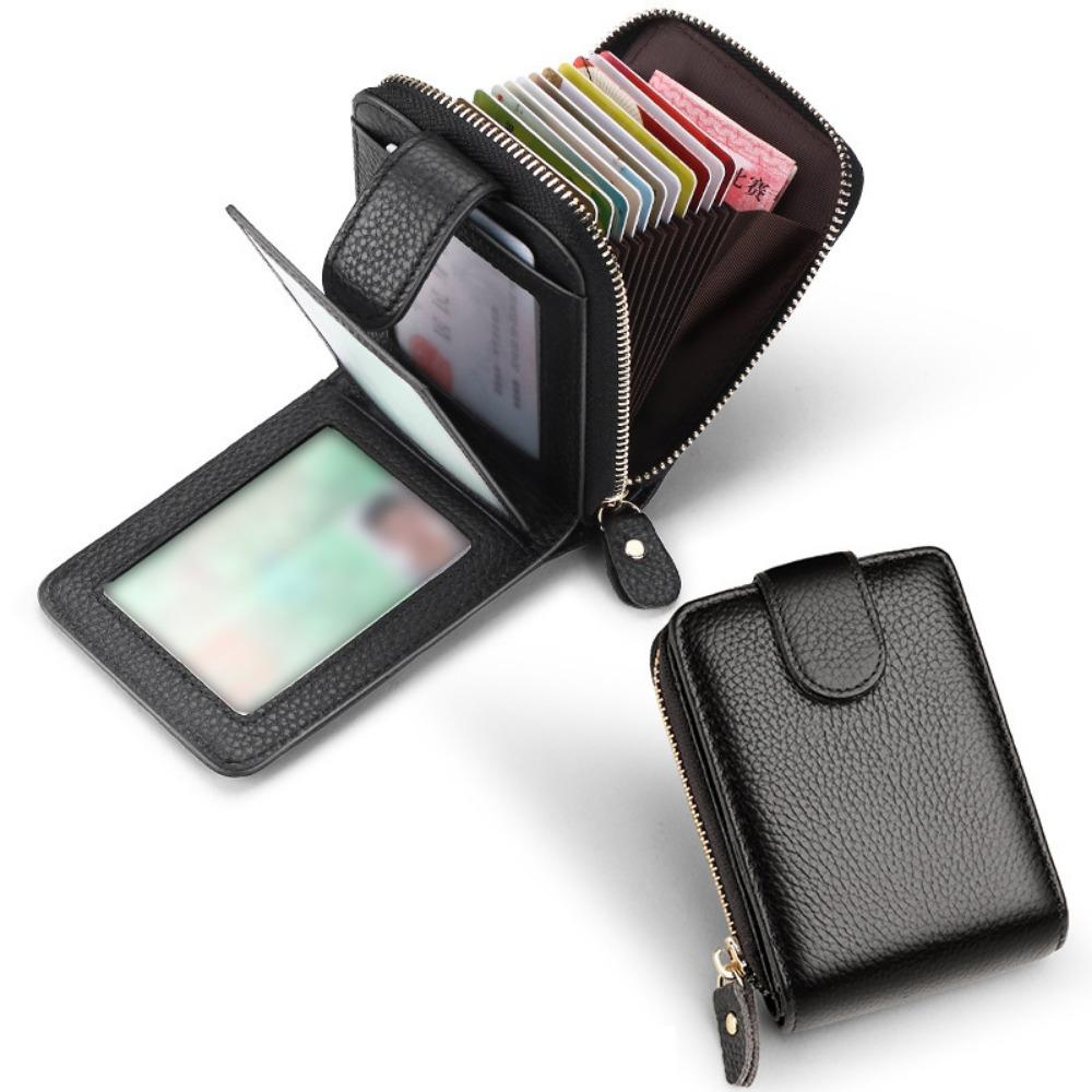 with Buckle Men's Zipper Wallet 11/16 Slots Portable Coin Purse PU Leather Card Holder  Female
