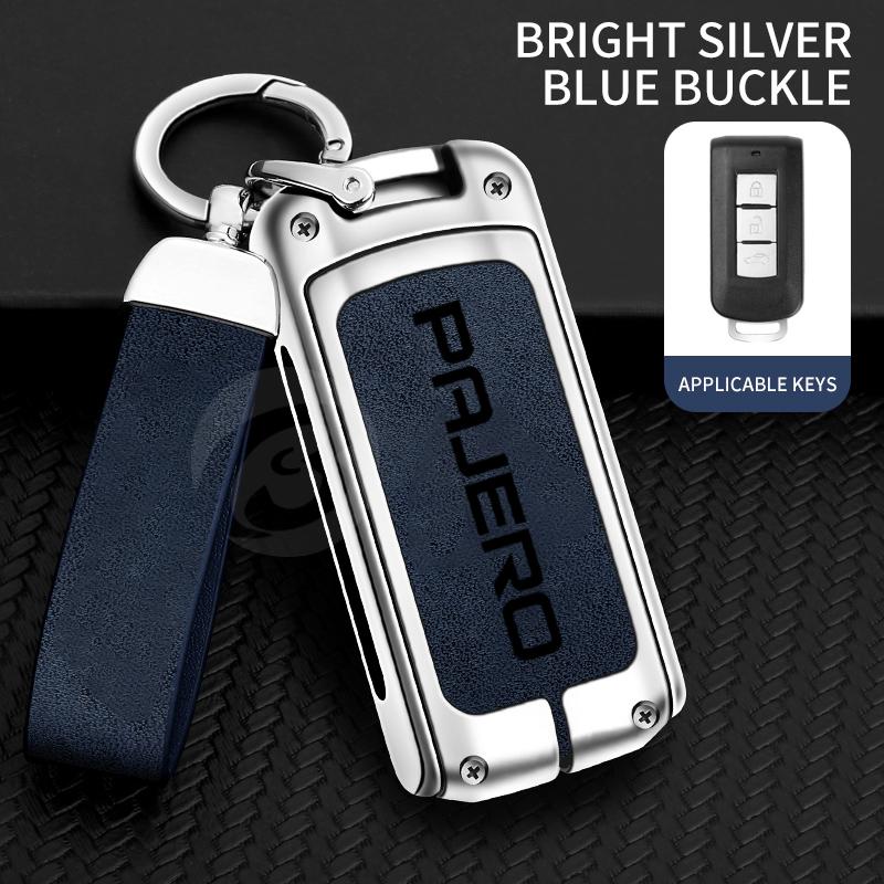 xkhr10 Zinc Alloy Car Key Cover Case Holder Shell Protector for Mitsubishi Pajero 2 v73 Sport Remote Key Bag Buckle Auto Accessories