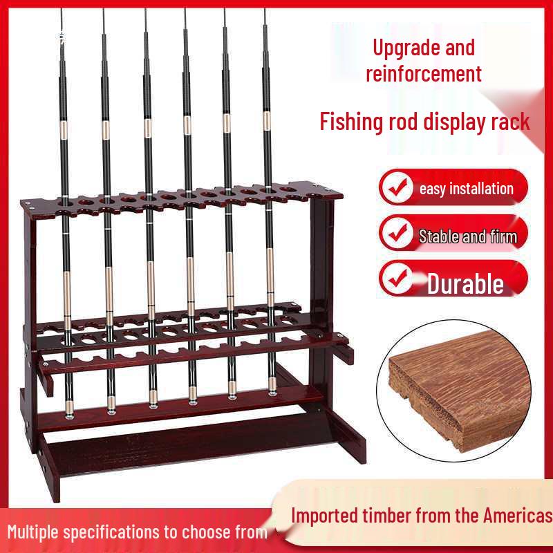 Multi-Functional Bamboo Fishing Rod Display & Storage Rack
