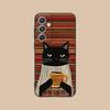 Cute Coffee Cat Matte TPU Mobile Phone Case for Samsung Galaxy S26 S25 S24 S23 S22 S21 S20 Note20 Plus FE Ultra Colorful Cover