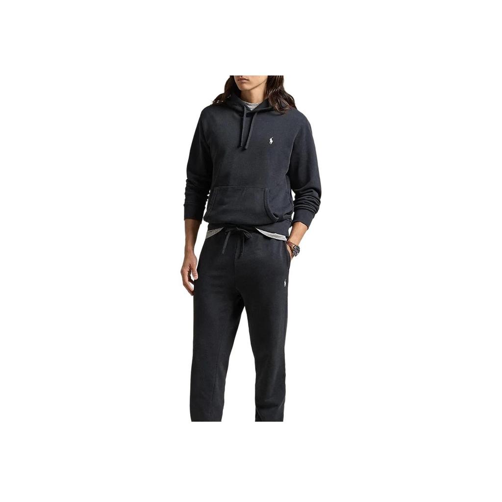 Polo Ralph Lauren Logo Embroidered Pullover Hoodie Long Sleeve Men hoodies Black MNPOKNI16823980-001