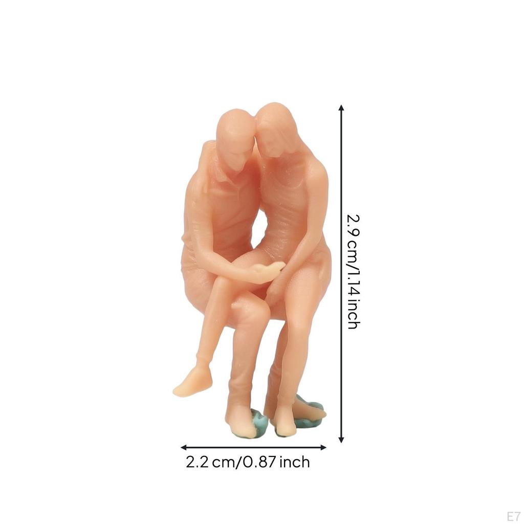 Unpainted Miniature Couple WhiteCast Figure Tiny People Figurines for Hobby