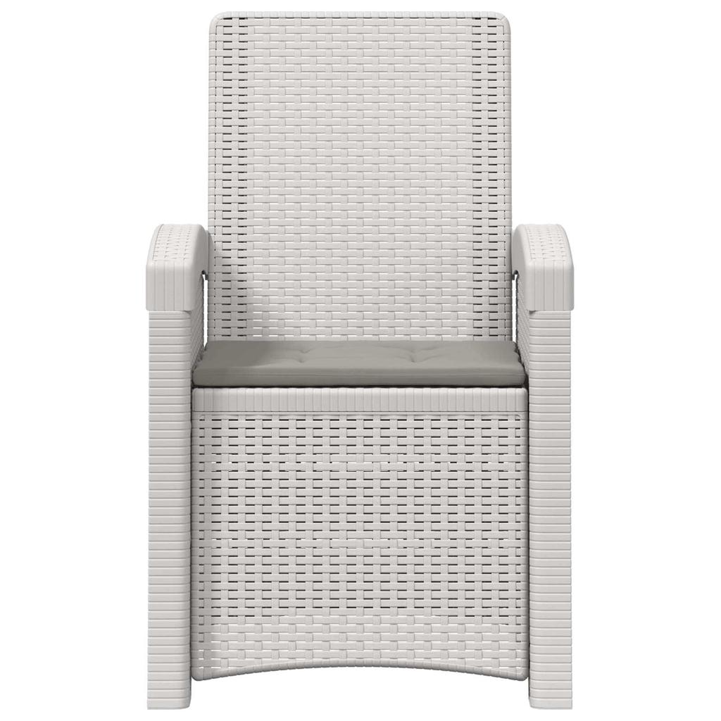 Garden Lounge Chair Rattan Look 2 pcs White and Light Grey PP