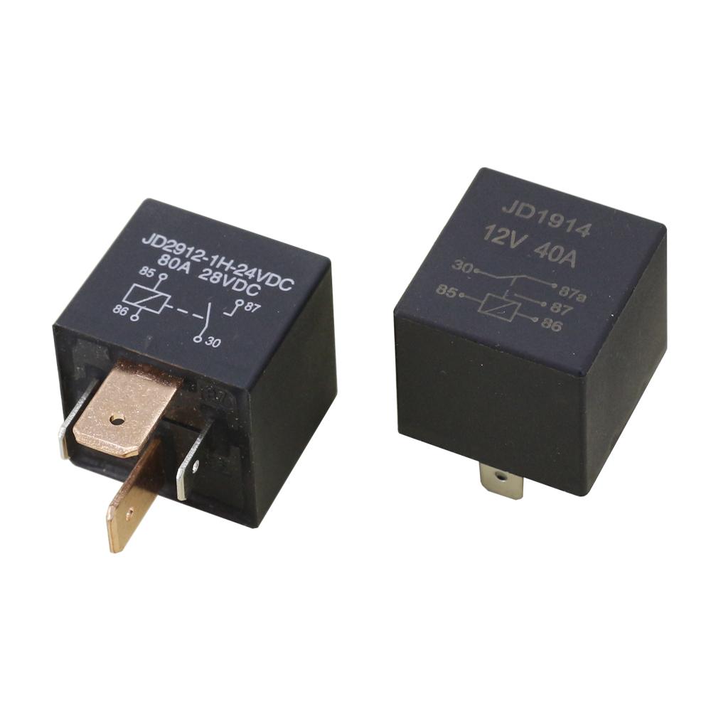 1PC Automotive Relay JD1914/JD2912 80A/40A 12V/24V 4/5 Pin No Backrest Copper Small Waterproof Relay Lighting Controller Relays 5