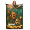 Italien Brainrot Plush Blankets Students  Flannel Bedding Throws For Living Room Warm Custom Quality Bedspread Birthday Gift