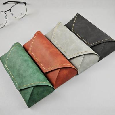 Compact Leather Sunglasses Case: Durable, Solid Color, Logo Printable