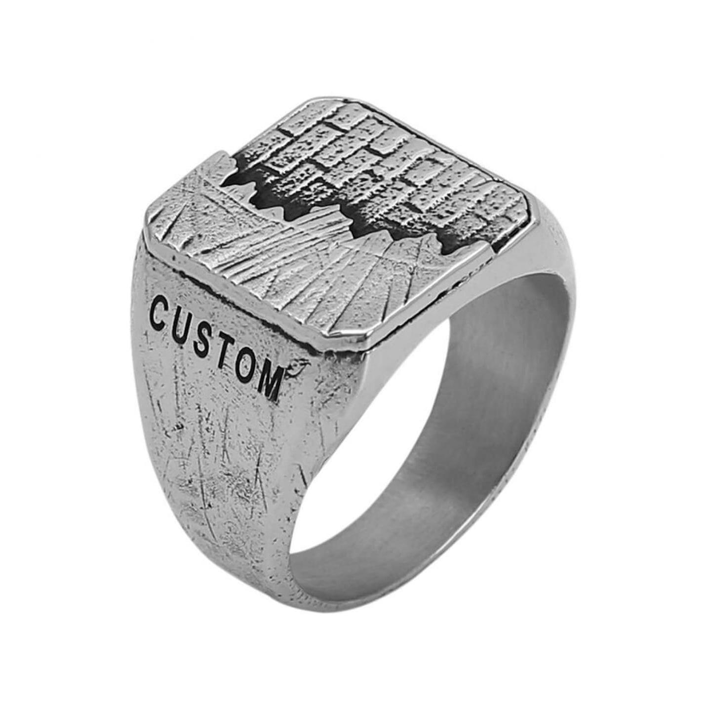 

Мужское кольцо из стерлингового серебра New Life Themed Silver Color Customized