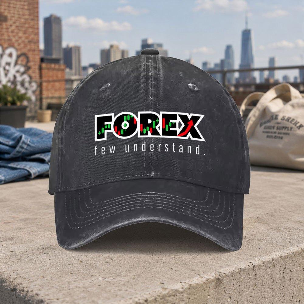 FOREX Printed Vintage Washed Baseball Cap Unisex Duckbill Hat Casual Street Style Gift