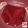 Plus Size Women Spring and Autumn Year Red Cotton Extended Crotch Breathable Belly High Waist Triangle Briefs