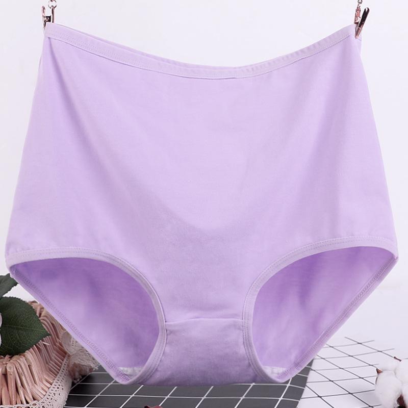 Plus Size Women's High Waist Cotton Briefs - Youthful Design for Comfort