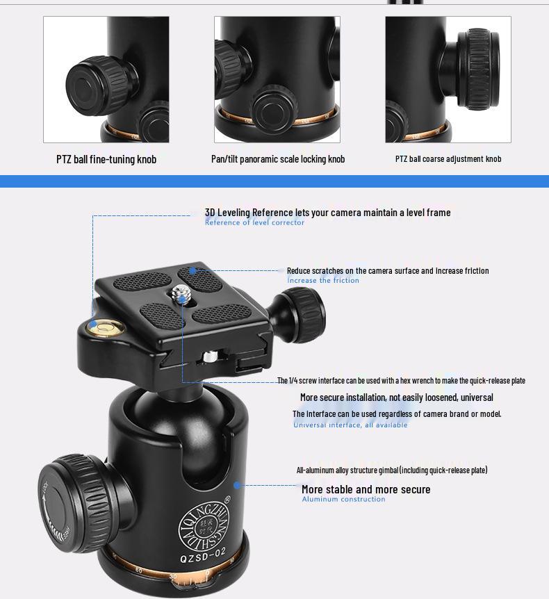 8-Light Edition Q222C Carbon Fiber DSLR Camera Tripod for Photography & Videography - Portable & Travel-Friendly