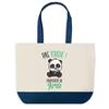Shopping Bag - PLANETEE - Amir Pas Touche Panda - Blue - Cotton - 40 X 45 Cm