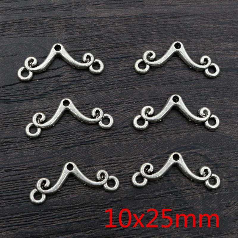 30 Stück Antik Silber Plated Vintage Bar Rechteckig Retro Verbinder Anhänger Anhänger DIY Halskette Schmuckzubehör Zubehör