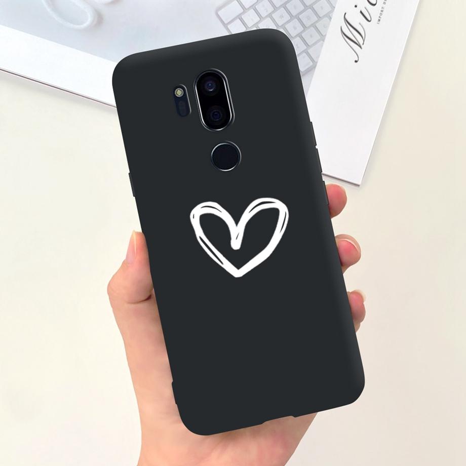

For LG G7 Thinq Case Silicone Soft Phone Cover Girly Fashion Flower Black TPU Bumper For LGG7 G 7 ThinQ G710 Coque Cute Pattern LG G7 ThinQ