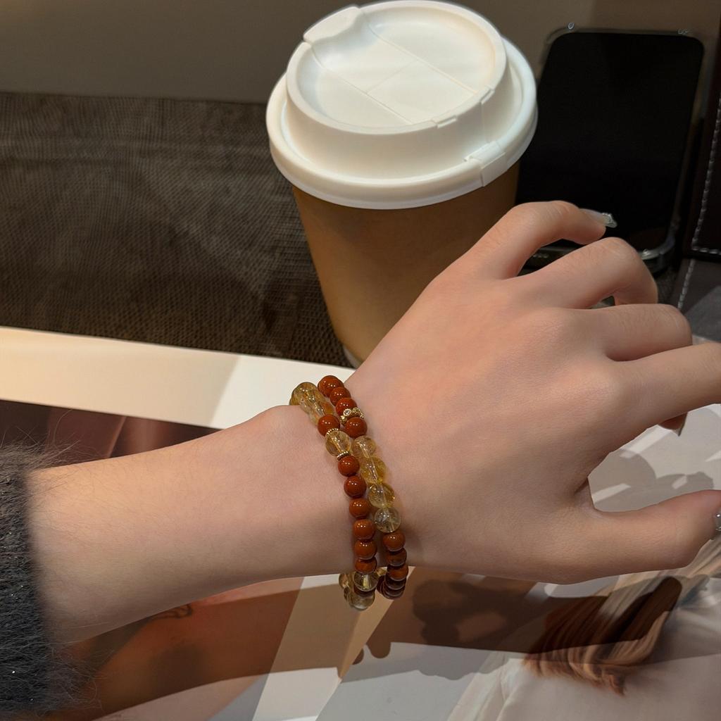 Beginner's bracelet2.0Artistic and Fresh Citrine Natural Stone Bracelet Versatile Zen-Inspired Bead Bracelet