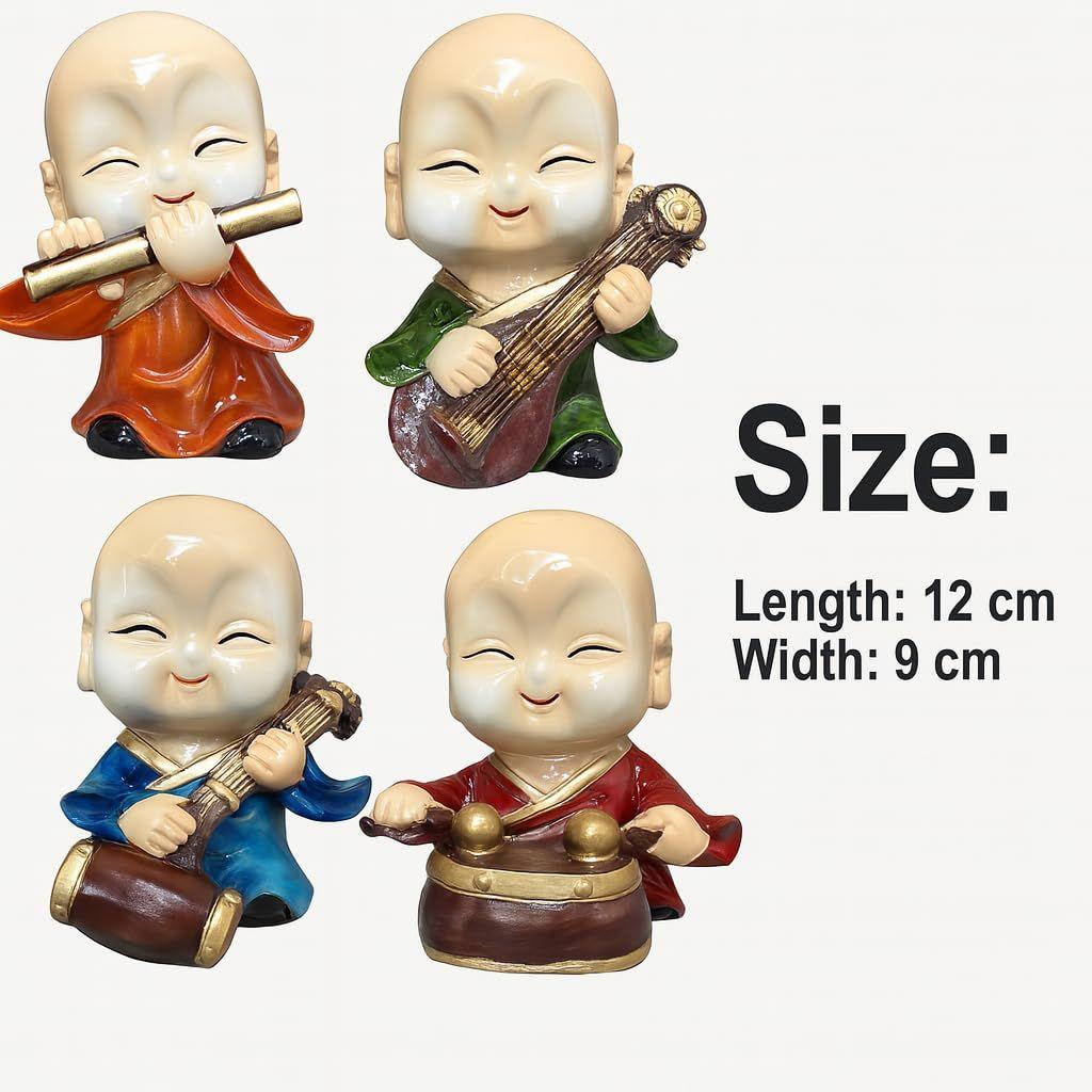 Musikalische Buddha-Dekoration für die Heimdekoration (4er-Pack, Mehrfarbig)