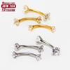 Piercing in Titanio F136 a Barra Curva per Sopracciglio e Labbra con Doppia Zirconia, Gioielleria in Lega Implantabile 16G