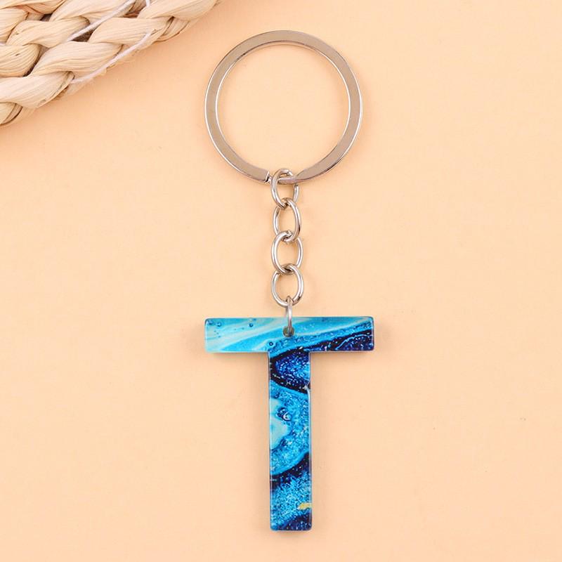 Blue Ocean Print Acrylic Pendant with 26 English Letters - Fashionable Hanging Ornament