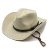 Retro Big Eaves Soft Straw Weaving Spring, Summer And Autumn Unisex Western Denim Straw Hat Shading Sun Protection Breathable