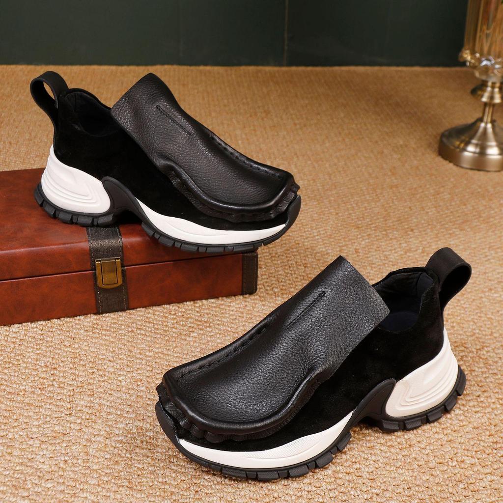 2025 Autumn Women's Luxury Slip-On Sneakers - Premium Cowhide Casual Shoes