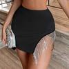 Summer Korean Style Black Hip Skirts Fashion Casual Irregular Hem Pencil Micro Mini Skirt Sexy Slim Women Party Skirts White Red
