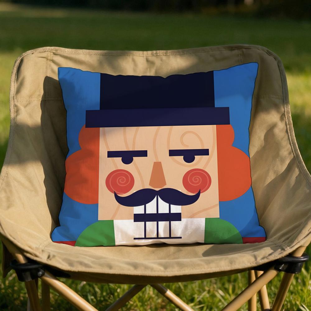 Figure NNutcracker Doll Cushion Cover Soft Reversible  Durable Pillow Cover  MultiScene Use for Home  Car Daily Comfort