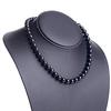 aurora 9mm Natural Jet Necklace and Earrings Set (2-Piece Set, Jet Black) Made in Japan